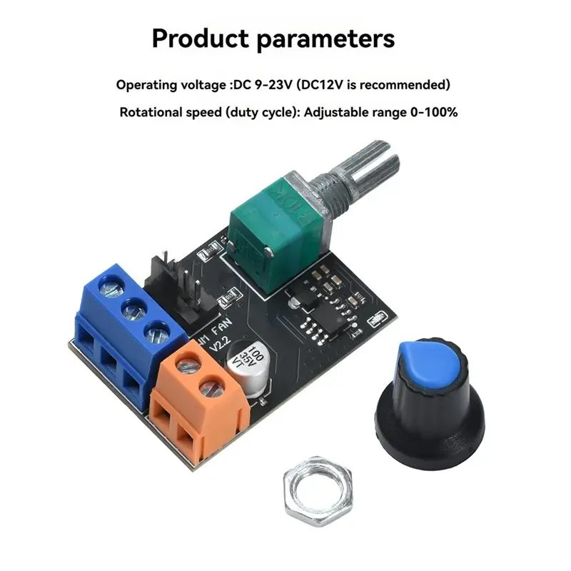 B27B Server PWM DC 12V Motor Speed Control Switch Drive Module Fan Speed Controller 3-Wire 4-Wire Stepless Fan Governor