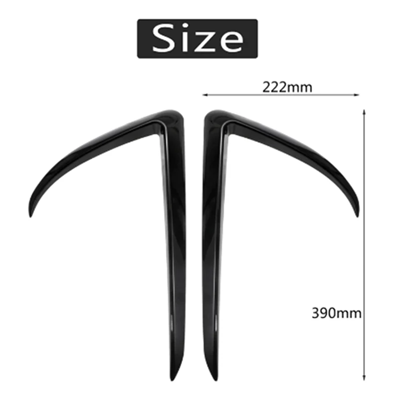 1 Pair Car Front Light Eyebrow Wind Knife Fog Lamp Frame Trim ABS Black Carbon Fiber for Tesla Model 3 2017 2018 2019 2020