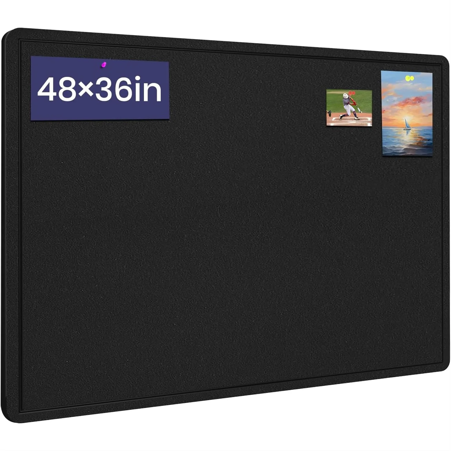 

Large Felt Bulletin Board 48x36 inches, Self-Adhesive Notice Pin Board Foldable Cork Board Alternative for Wall with 30