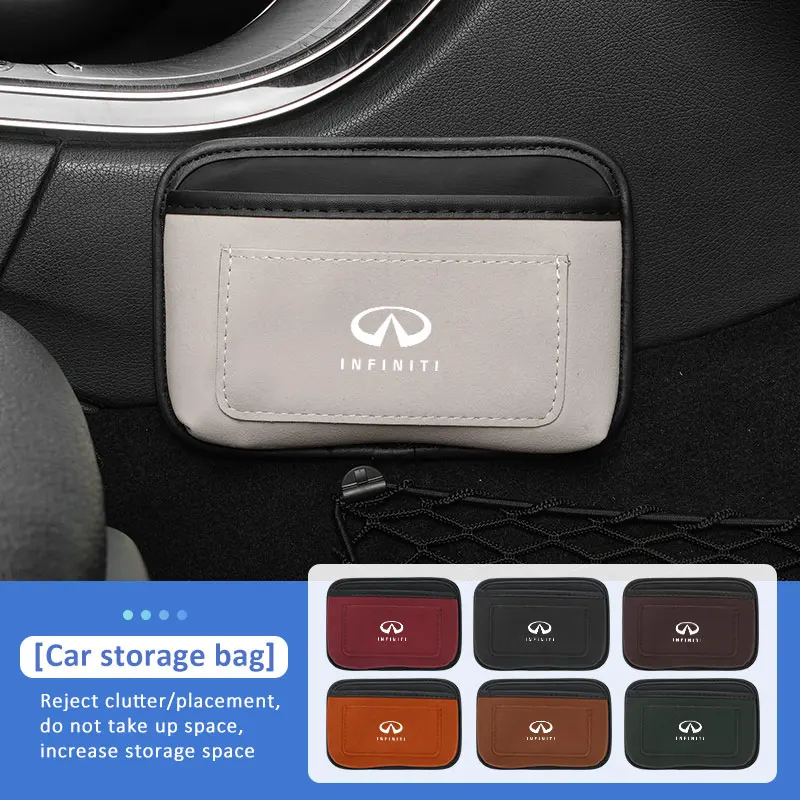

Car Storage Pocket Sticky Side Door Hanging Phone Purse Box For Infiniti FX35 QX60 QX70 QX80 QX50 QX30 Q70L Q60 Q50 Q60S Q30