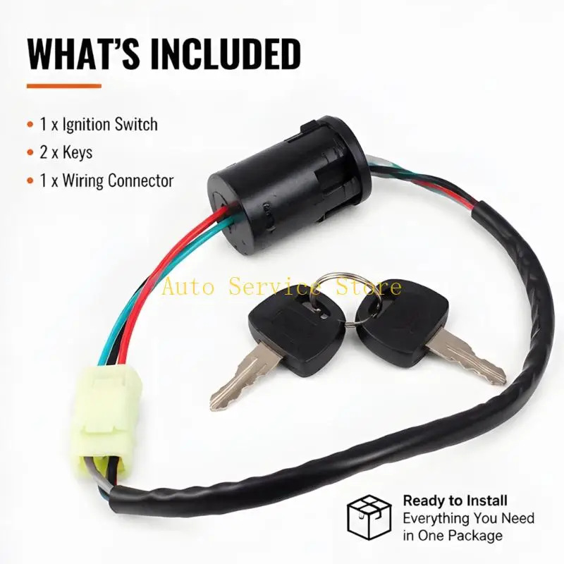 462A Part 3303-423 Lock Set, 12V 4 Pin 4 Form, Includes 2 Keys for ATV 50