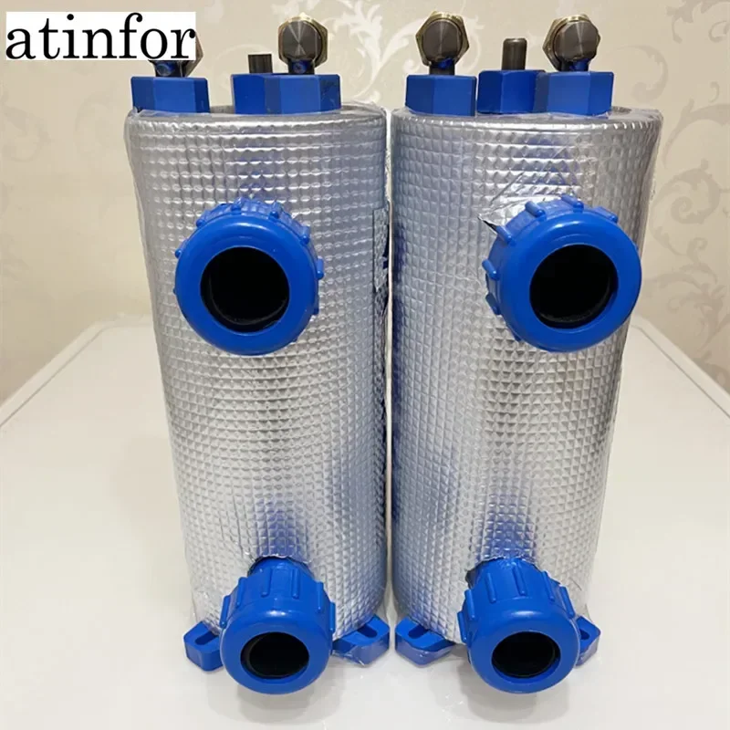 atinfor  Pure titanium evaporator, titanium gun, fishpond chiller,1/1.5HP small volume titanium tube heat exchanger