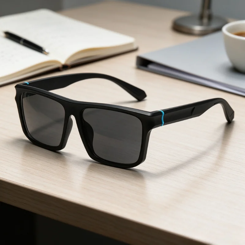 Minimalist Black Square Photochromic Myopia Glasses Anti Blue Light Transition Eyeglasses Business for Men 0.75 To 4.0 Diopters