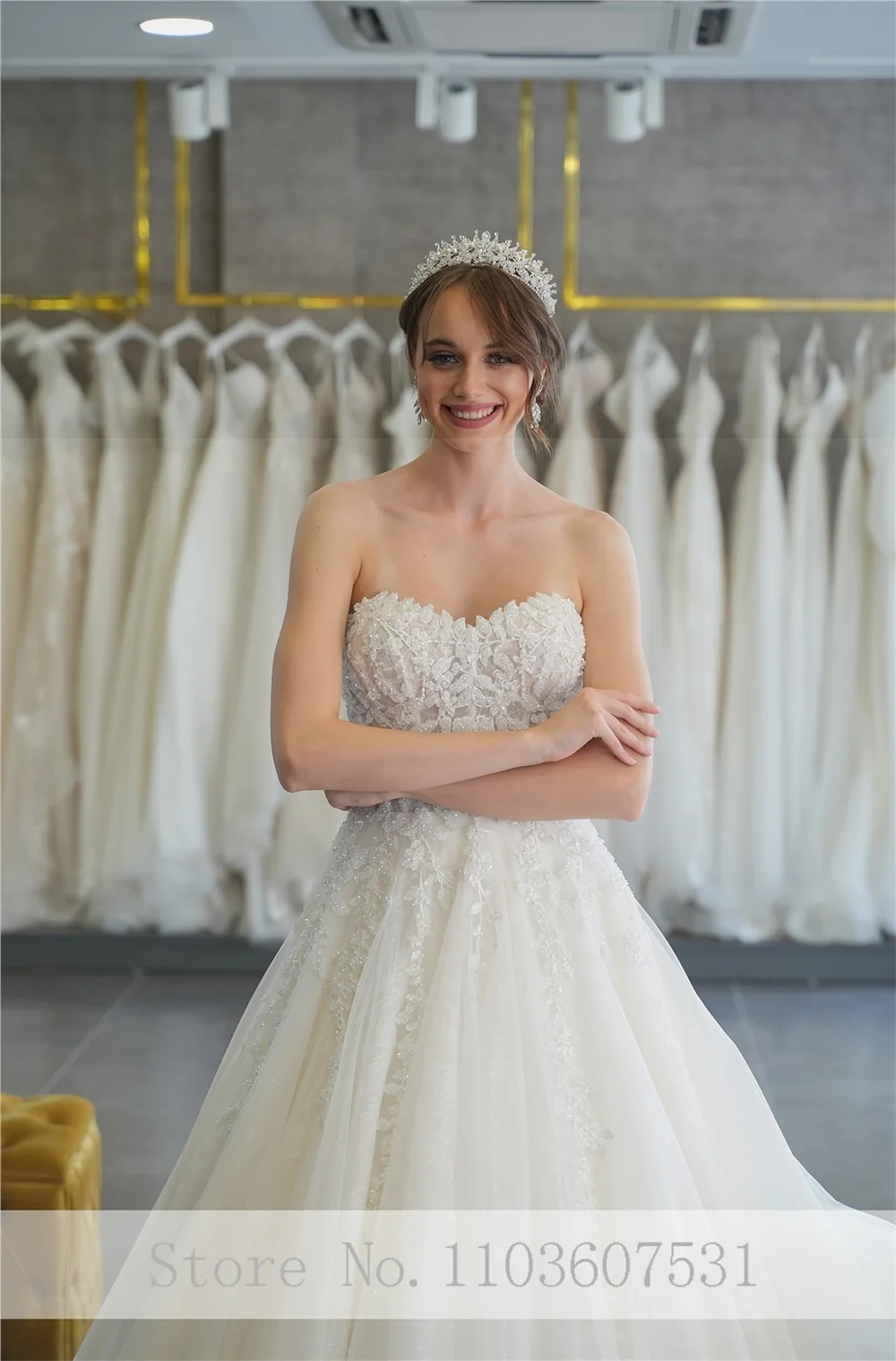 Abito da sposa in Tulle di pizzo con Appliques con colletto a cuore senza spalline per le donne abito da ballo corte abito da festa di nozze vestidos de novia