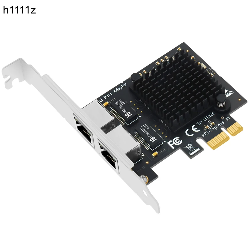 

2.5Gb PCIE Network Card PCI Express X1 to 2 Port RJ45 Gigabit Ethernet NIC 2500Mbps Network Adapter RTL825BG Chip for PC Desktop