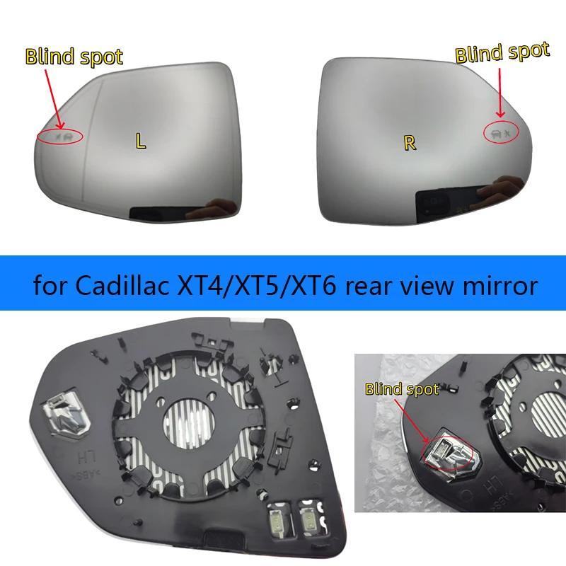 Car blind spot heating lens for Cadillac XT4 XT5 XT6 left border blinding mirror lens rear view mirror anti-blinding lens