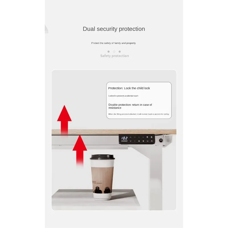 مكتب ألعاب بتصميم عصري RGB قابل للتعديل مع أداة ضبط الارتفاع الكهربائية الدوارة وقابلة للتمديد للاستخدام المكتبي #5