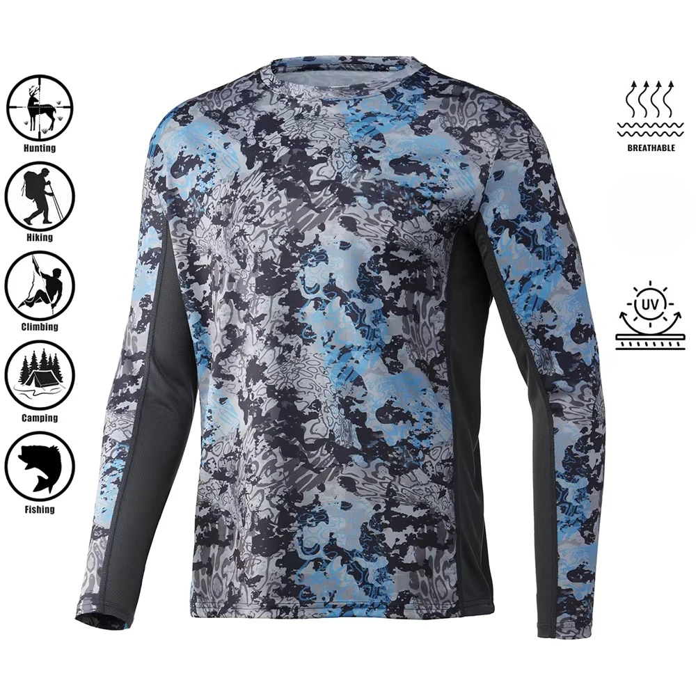 Men's Outdoor Camouflage Hunting Dry Fit Long Sleeve T-shirt Youth Camping Rock Climbing Hiking Moisture Wicking Long Sleeve Top