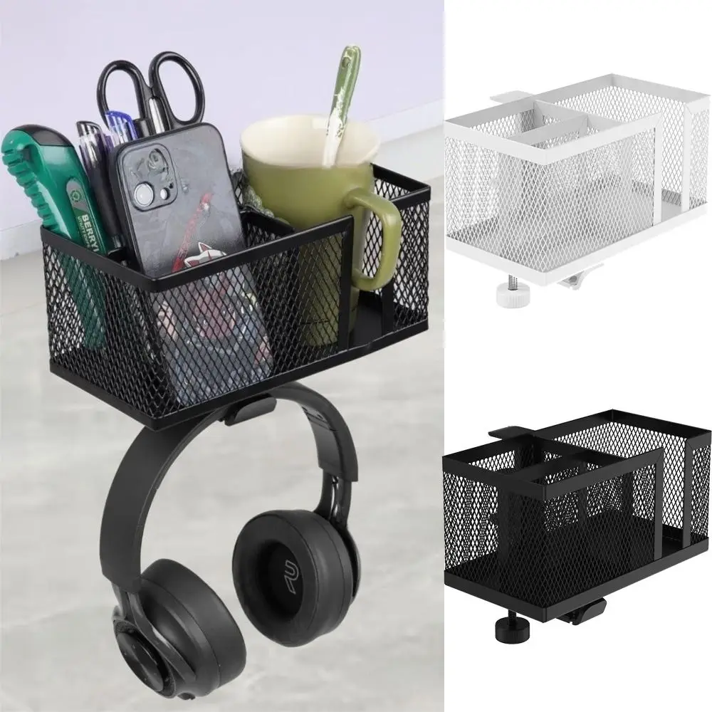 

Detachable Clip On Desk Cup Holder Metal Clip Adjustable Rotating Headphone Stand Anti-Spill Easy Installation
