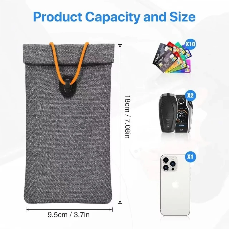 Faraday bag car key RFID key protection sleeve hanging seal fashion style anti-theft signal shielding box