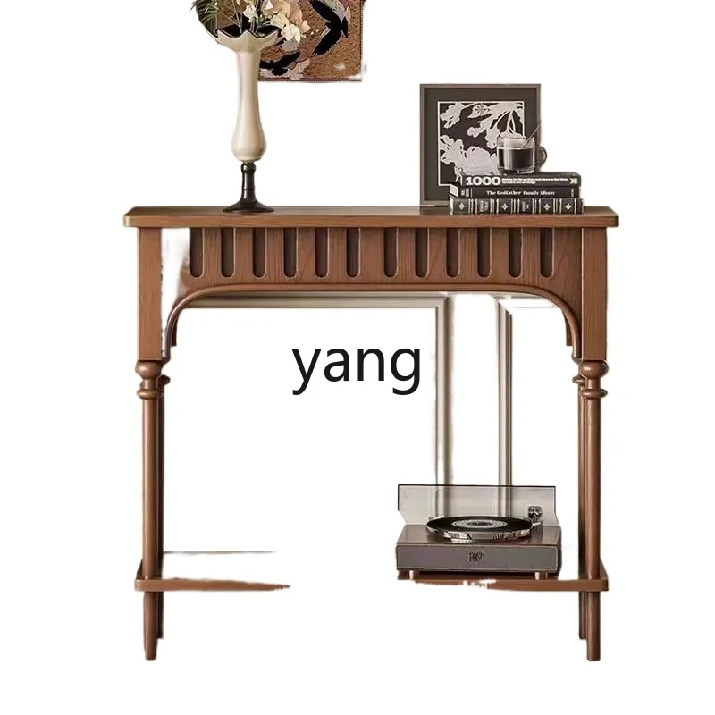

LTT French retro solid wood entrance medieval style entrance entrance foyer aisle corridor display stand