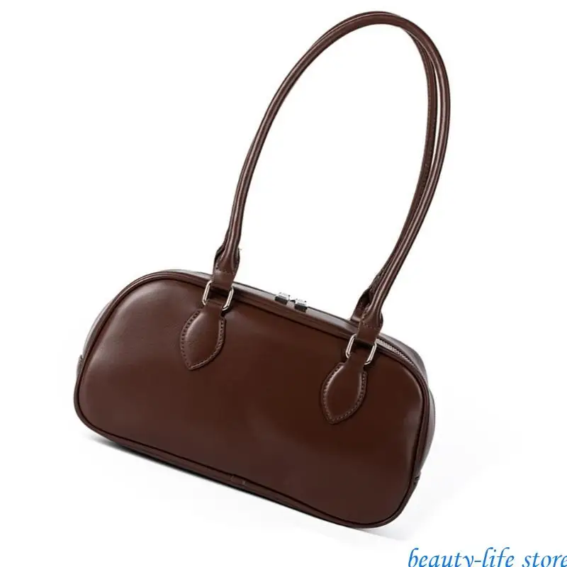 

Retro PU Leather Shoulder Bag for Women Elegant Underarm Bag Fashion Evening Bag 517D