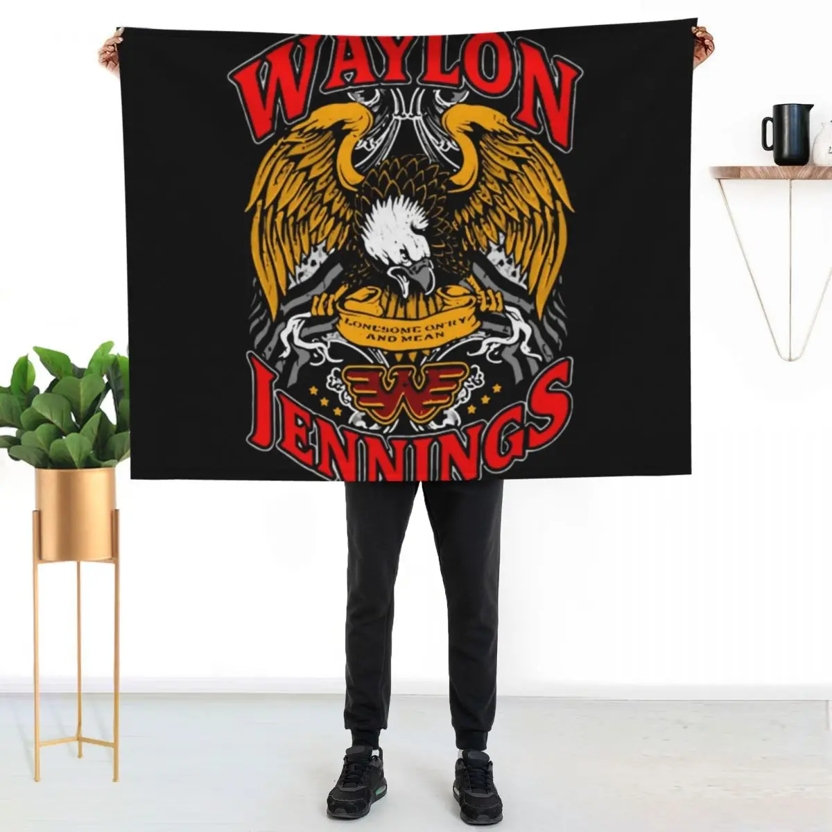 Cover Waylon Jennings Throw Blanket warm for winter Decorative Beds Retros sofa bed Quilt Luxury Blankets