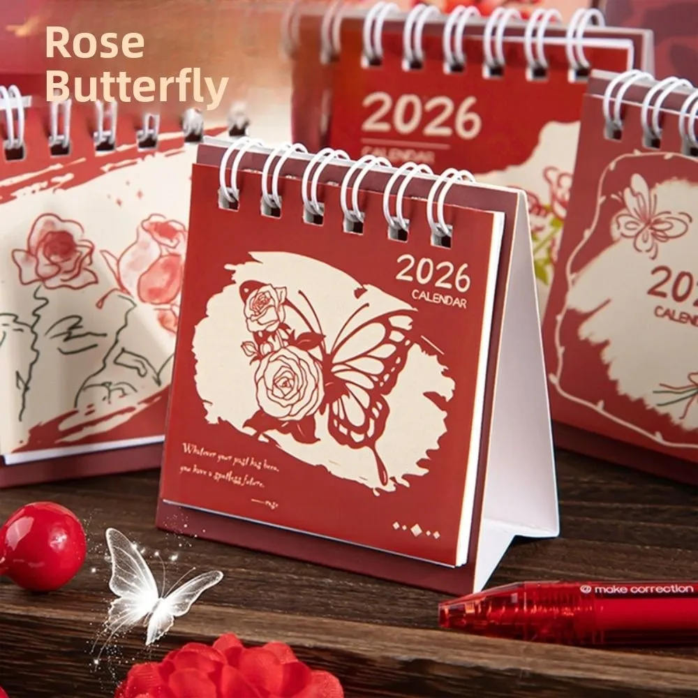 Cartoon Capybara/Panda 2026 Desk Calendar Coil Desktop Decoration Schedule Planner Portable Mini Calendar Gifts