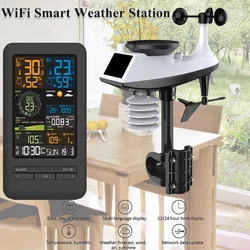 WiFi Smart Weather Station temperatura umidità data settimana Display direzione velocità del vento indice di luce a pioggia Monitor della qualità dell'aria