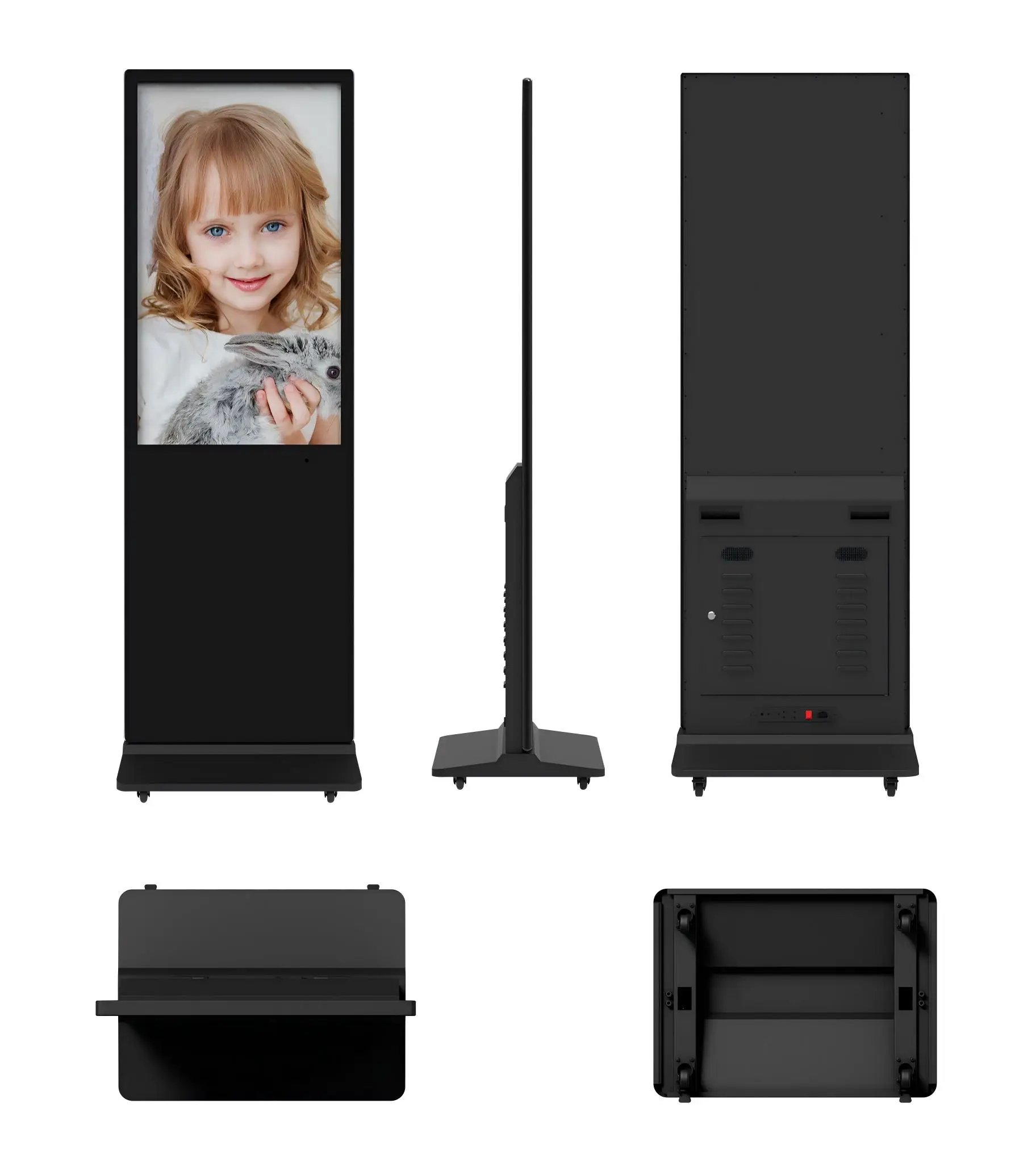 65 Inch Vertical Advertising Machine Floor Standing LCD Display Android WiFi Digital Poster Screen for Shopping Mall Pro