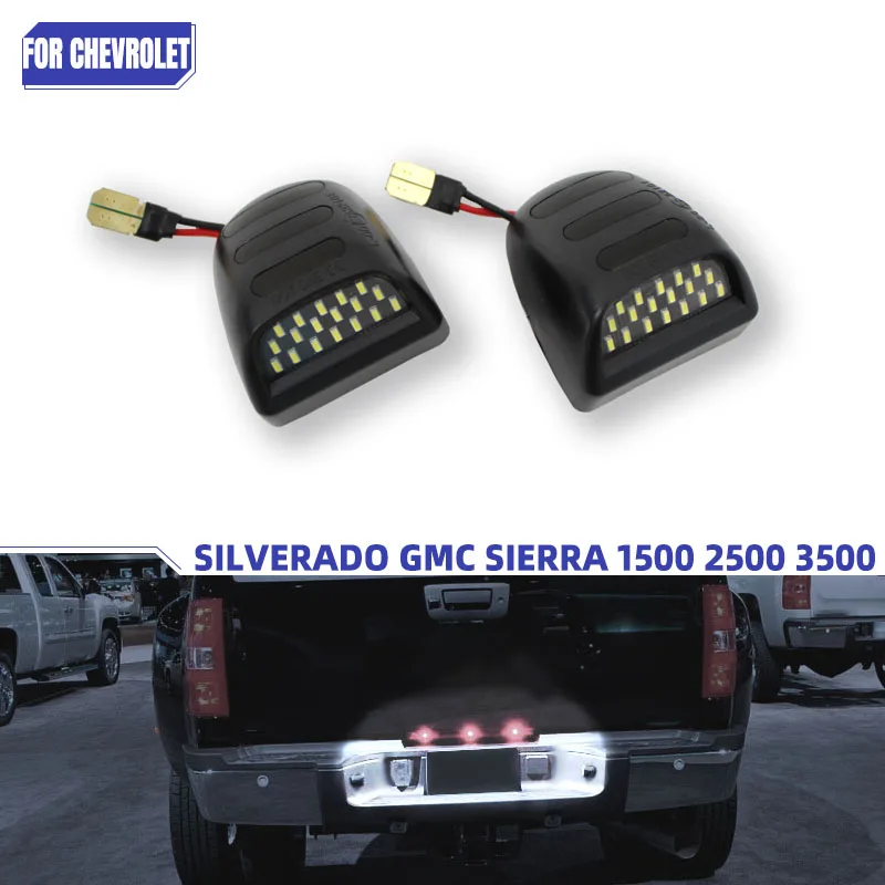 

License Plate Light Suitable for Chevrolet Silverado GMC Sierra 1500 2500 2-Piece LED License Plate Light
