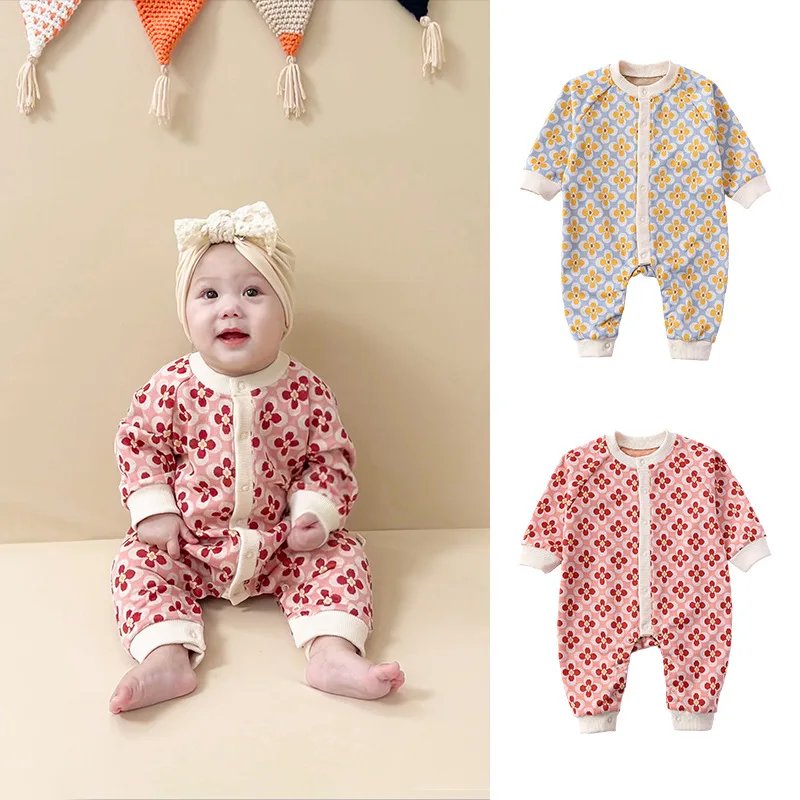 Baby Bodysuits Baby Peuter Herfst Gebreide Jumpsuit Meisje Jongen Lange Mouwen Onesies Romper Voor Herfst Herfst En Winter Uitjes