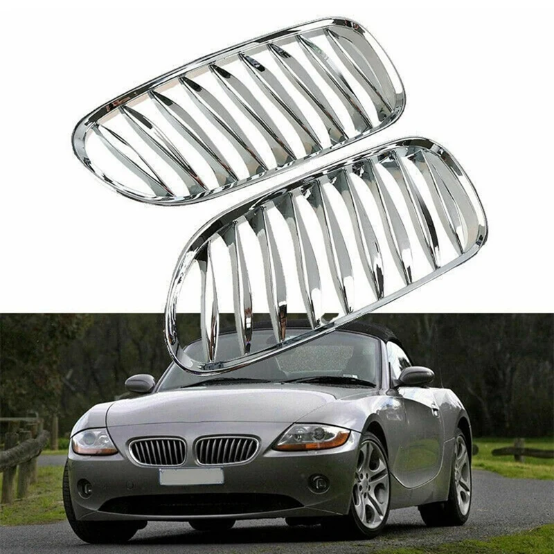 

Front Fence Grill Grille ABS Chrome For-BMW Z4 E85 E86 2003-2009 51117117757 51117117758