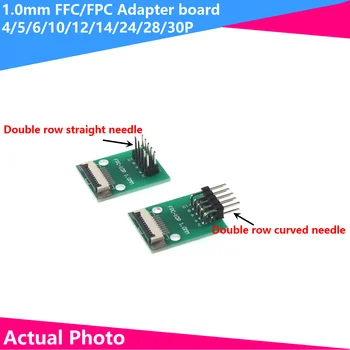 FFC/FPC adaptör plakası, 1.0MM koltuk 1.0-2.54 'e kaynaklanır ve 4P 5P 6P 8P 9P 10P 14P 15P 16P 20P 22'ye sokulur P 24P