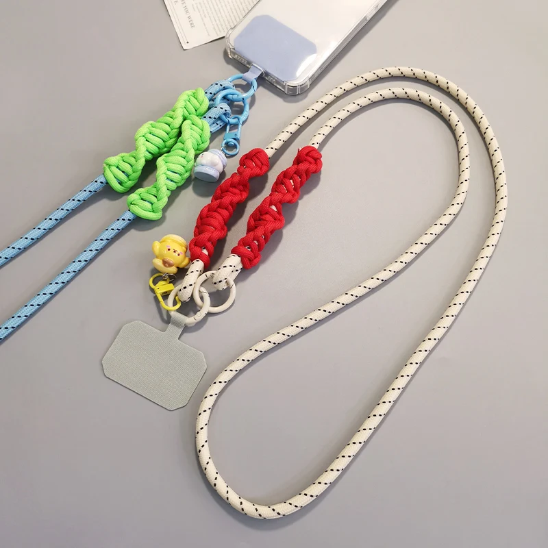 Long Crossbody Lanyard Mobile Phone Lanyard Spiral Woven Simple Clip Style Lanyard Universal Not Easy To Break Anti Lanyards