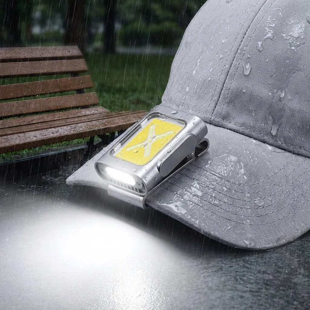 For Camping For Night Fishing Gray Magnetic Cap Light Strong Magnetic Design ABS Material Smart Gesture Control