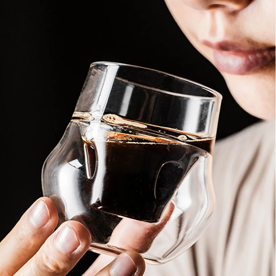 YWDL 120/130ml Double-layer Glass Cup Hanging Ear Espresso Coffee Cup Anti-scalding Milk Party Brandy Wine Teacup Clear Mug