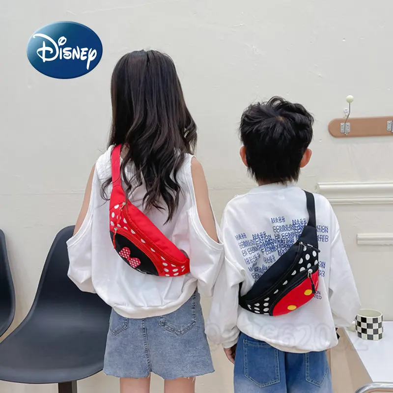 Disney Mickey and Minnie 2022 New Children\'s Waist Bag Cartoon Cute Girl Oblique Bag Fashion Trend Boy Chest Bag Coin Purse