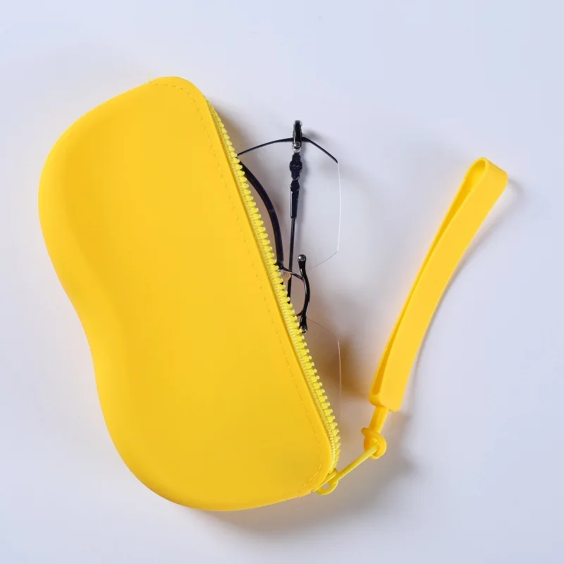 Soft Silicone Zipper Glasses Case Waterproof Sunglasses Bag for Women Men Dustproof Storage