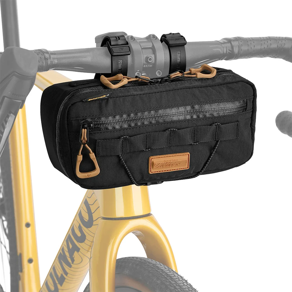 Rhinowalk Bicycle Front Storage Bag 2.5L Bike Handlebar Bag Universal Fit Multi-Compartment Shoulder Bag Reflective Elastic Cord