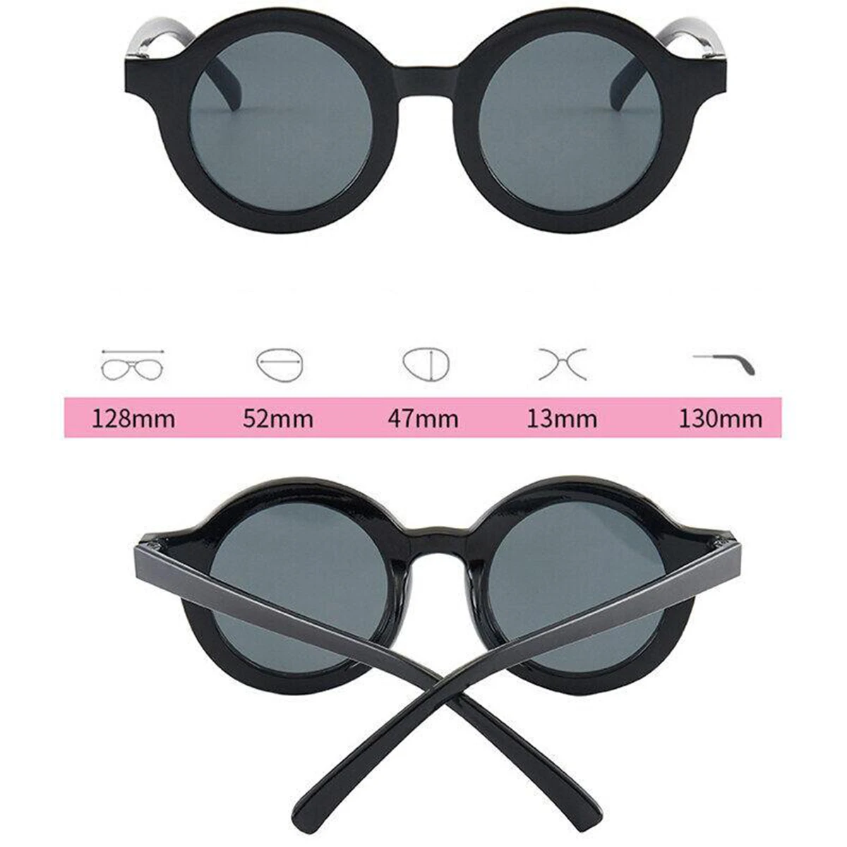 Neue Mode Runde Rahmen Candy Farbe Sonnenbrille Kinder Strand Brille – Detail 13