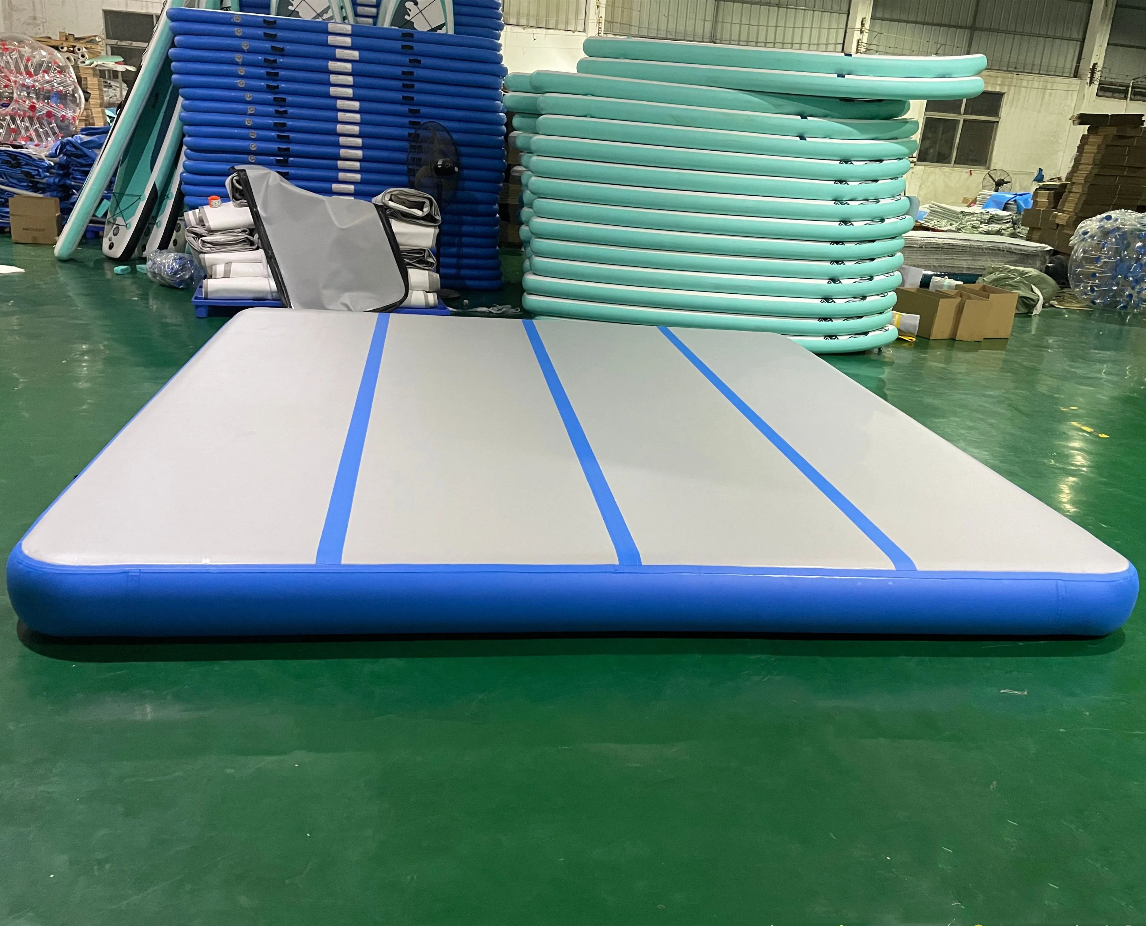 Tumbling Air Track Floor 12x12x0.2m Inflatable Gymnastics AirTrack Trampoline for Training