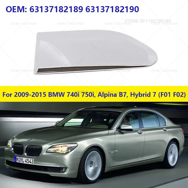 

For 2009-2015 BMW 740i 750i, Alpina B7, Hybrid 7 (F01 F02) Chrome Trim Side Marker Light Fender Molding 63137182189 63137182190