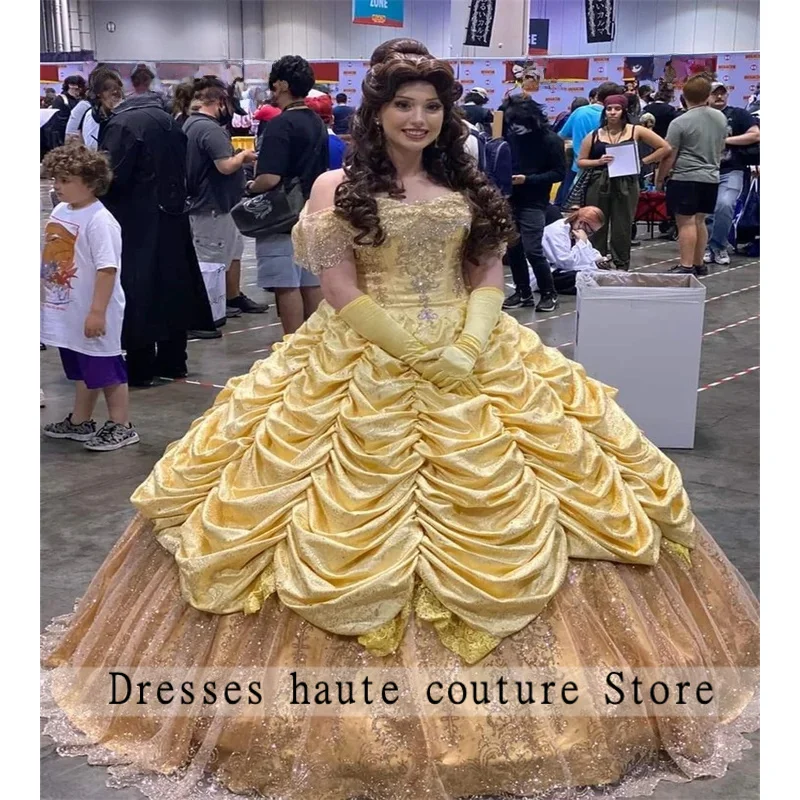 فستان بيوتي جولد فيستدوس دي 15 Quinceañera 2026 فستان حفلة سباركلي فستان عيد ميلاد حلو 16 Xv Para Debutante مخصص #1