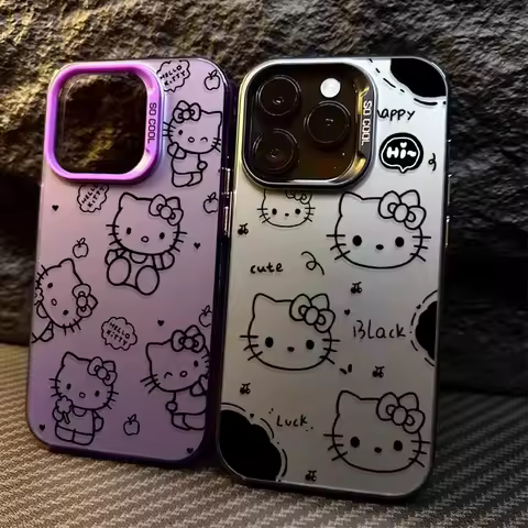 Cute Lines Hello Kitty Matte Case for Samsung Galaxy S23 S24 S25 S22 Ultra S21 Plus FE A56 A36 A26 5G A16 A06 4G Note 20 Cover