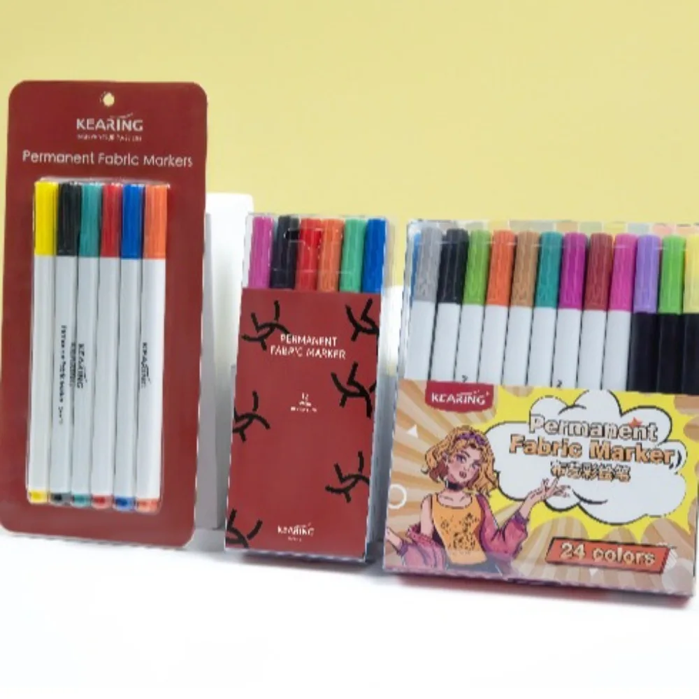 Waterproof Permanent Fabric Markers Drawing Painting Fabric Textile Marker Pen Non Toxic Colorfast Permanent Color Pen Painting