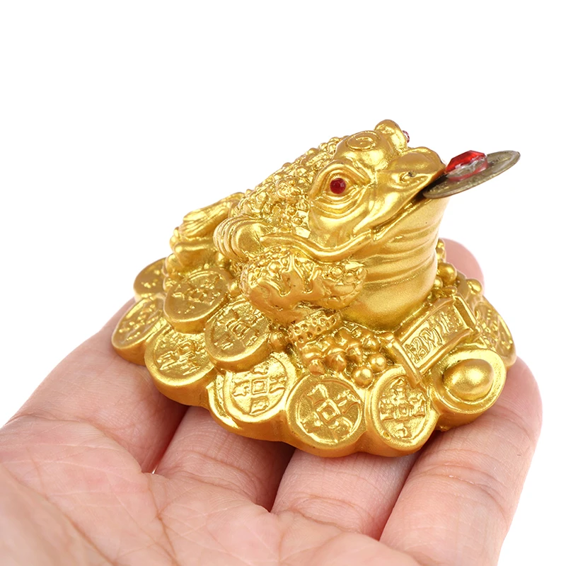 Feng Shui Toad Money LUCKY Fortune Wealth Chinese Golden Frog Toad Coin Home Office Decoration Lucky Gifts Tabletop Ornaments