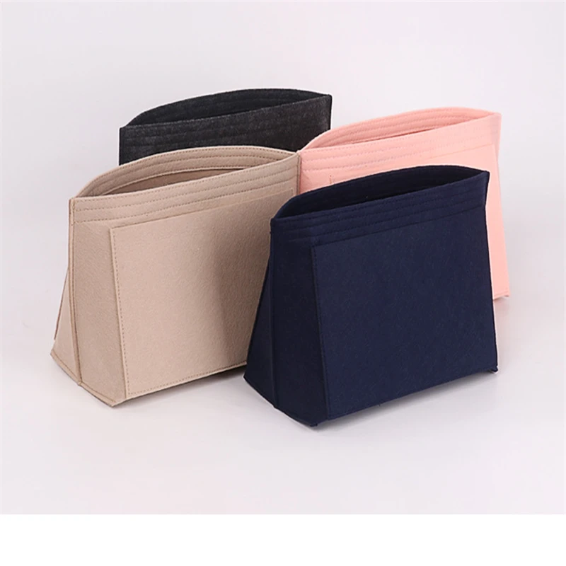 Felt Insert Bag Fits For Longchamp Handbag Liner Bag Felt Cloth Makeup Bag Support Travel Portable Insert Purse Organizer