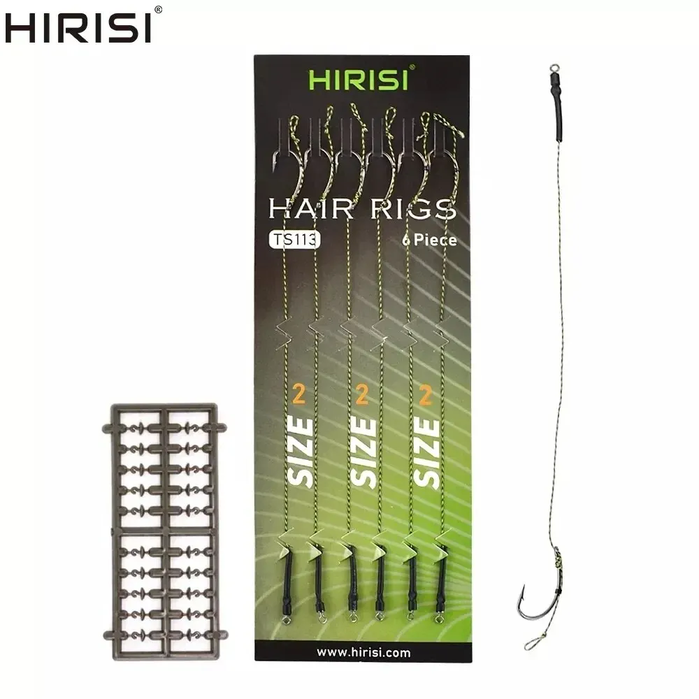 Hirisi 6pcs Carp Fishing Ready Made Hook Link Tied Rigs Terminal Tackle TS113