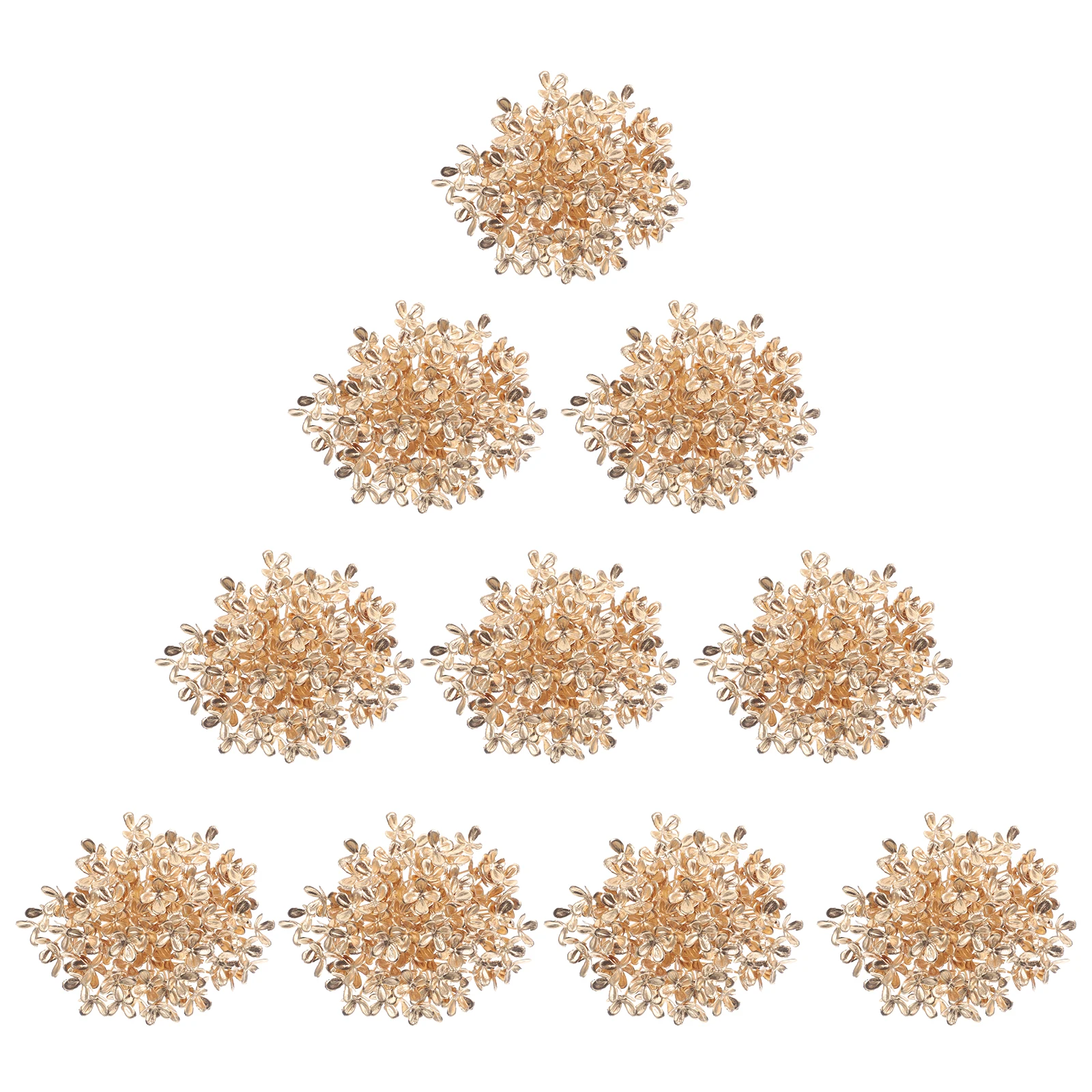 

10pcs Golden Hydrangea Heads Wedding Hydrangea Decor Faux Flowers Decor Artificial Wedding Ornament Home Party Layout Prop