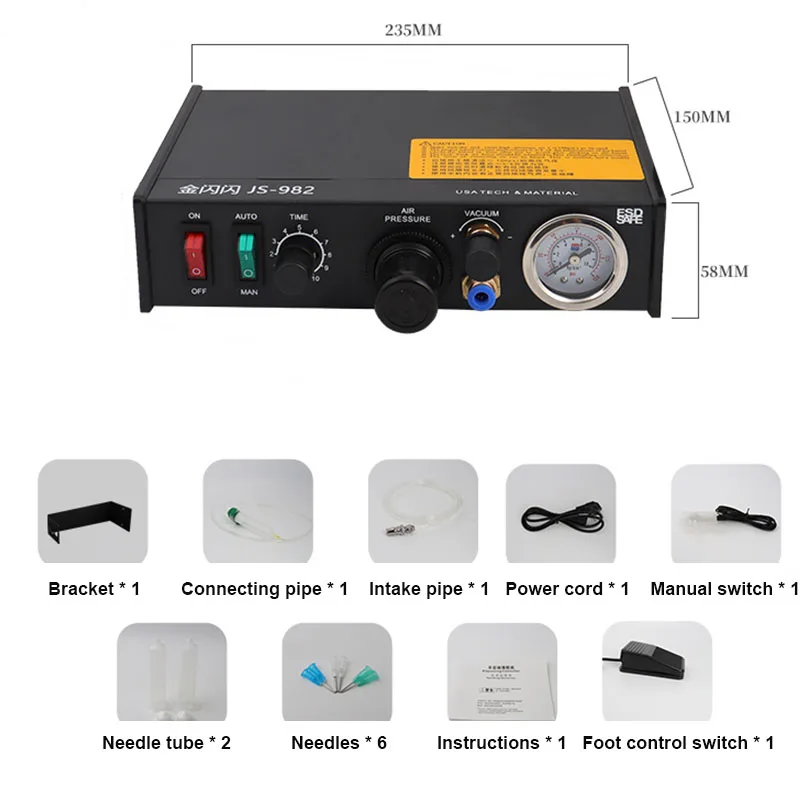 982A Dispensing Machine Fully Automatic Glue Filling Machine Semi-Automatic Glue Dripping Machine Manual UV Glue Silicone