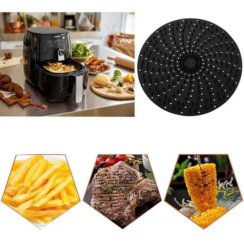 Air Fryer Liner Mats Non-Stick Silicone Air Fryer Mats Food Grade Anti-stick High-Temperature Resistant Replacement Of Flammable