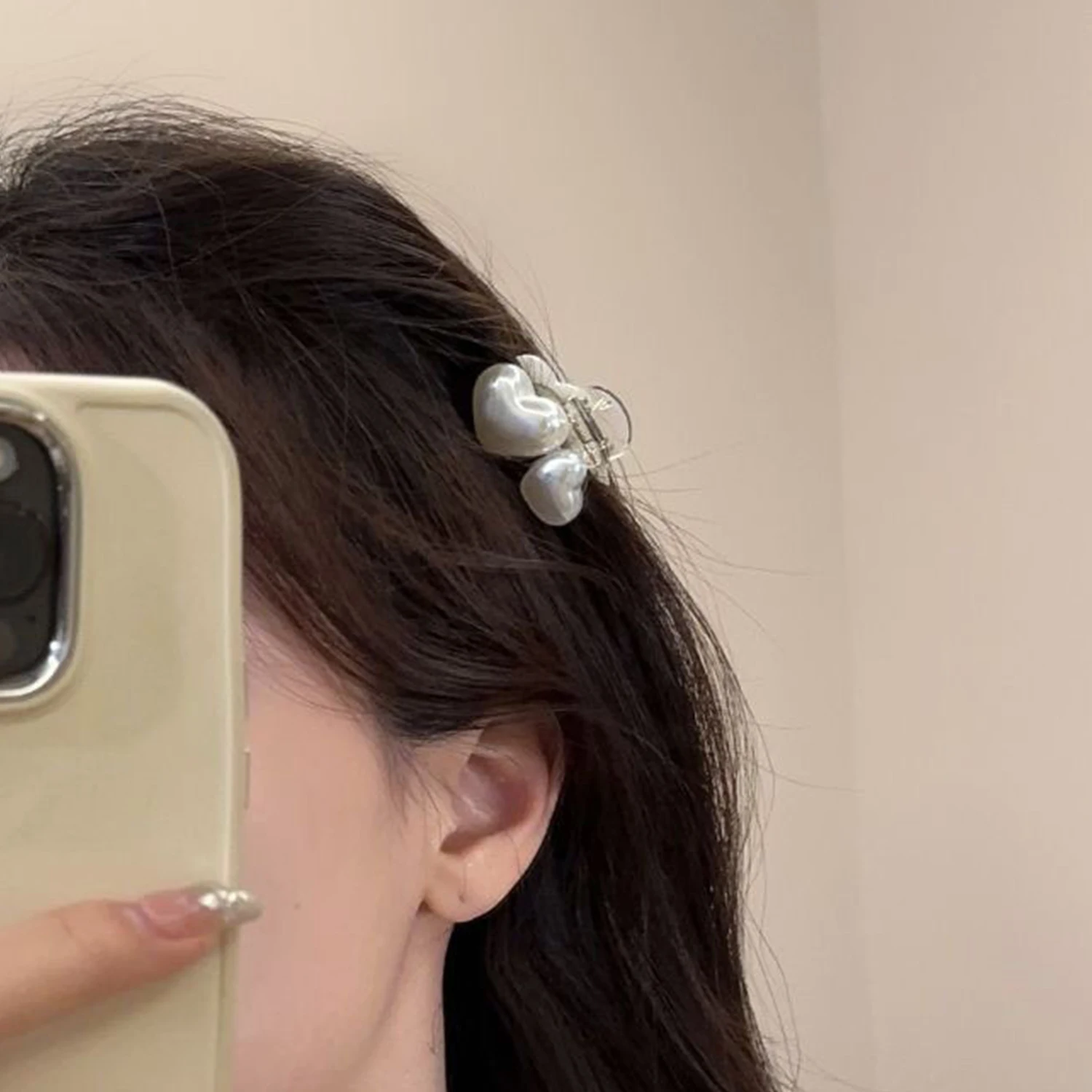 Mini pinces à cheveux pour femmes et filles, coréen, simple, petit cœur, perle, pinces en plastique, épingle à cheveux pour enfants, accessoires de coiffure