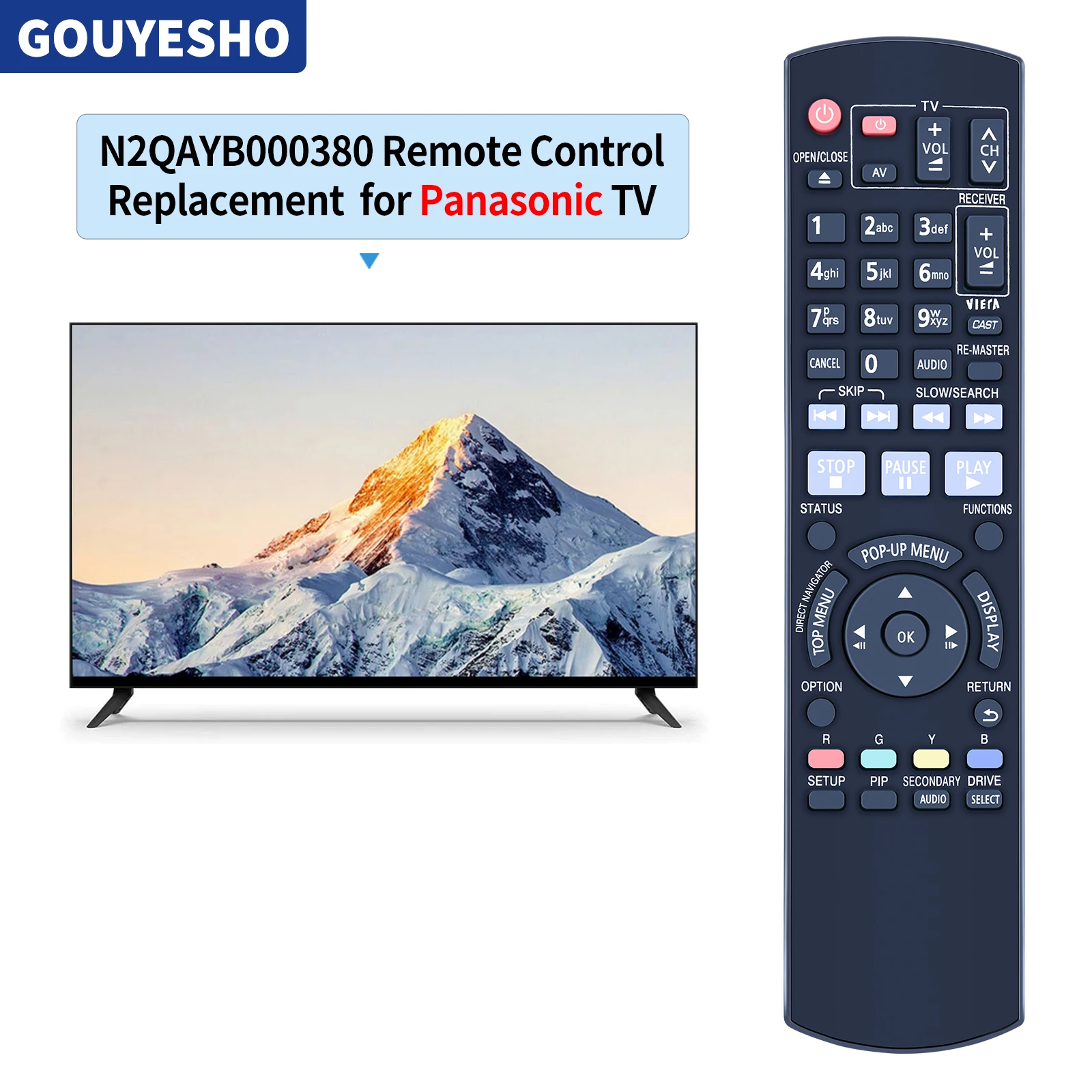 New Remote Control For Panasonic N2QAYB000380 DMP-BDT300 DMP-BD30 BD60 Blu-ray DVD