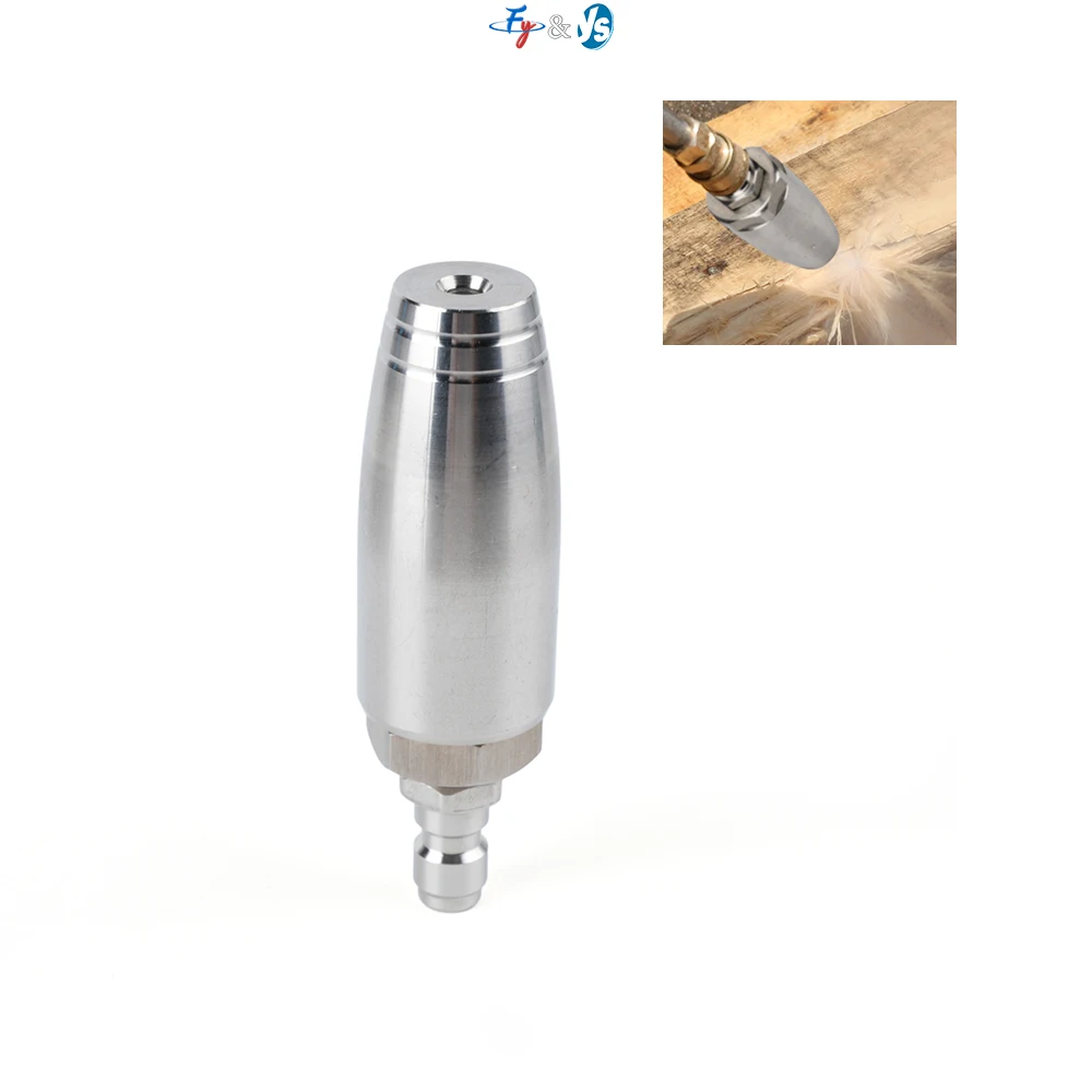 Stainless Steel 1/4'' High Pressure Quick Connect Spray Turbo Nozzle 360° Rotating for Car Washer Water