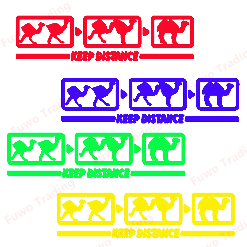 Pegatina creativa para coche, KEEP DISTANCE para coche, motocicleta, casco de carreras, portátil, maletero, carrocería, ventana de coche, tabla de surf, calcomanías de vinilo de PVC