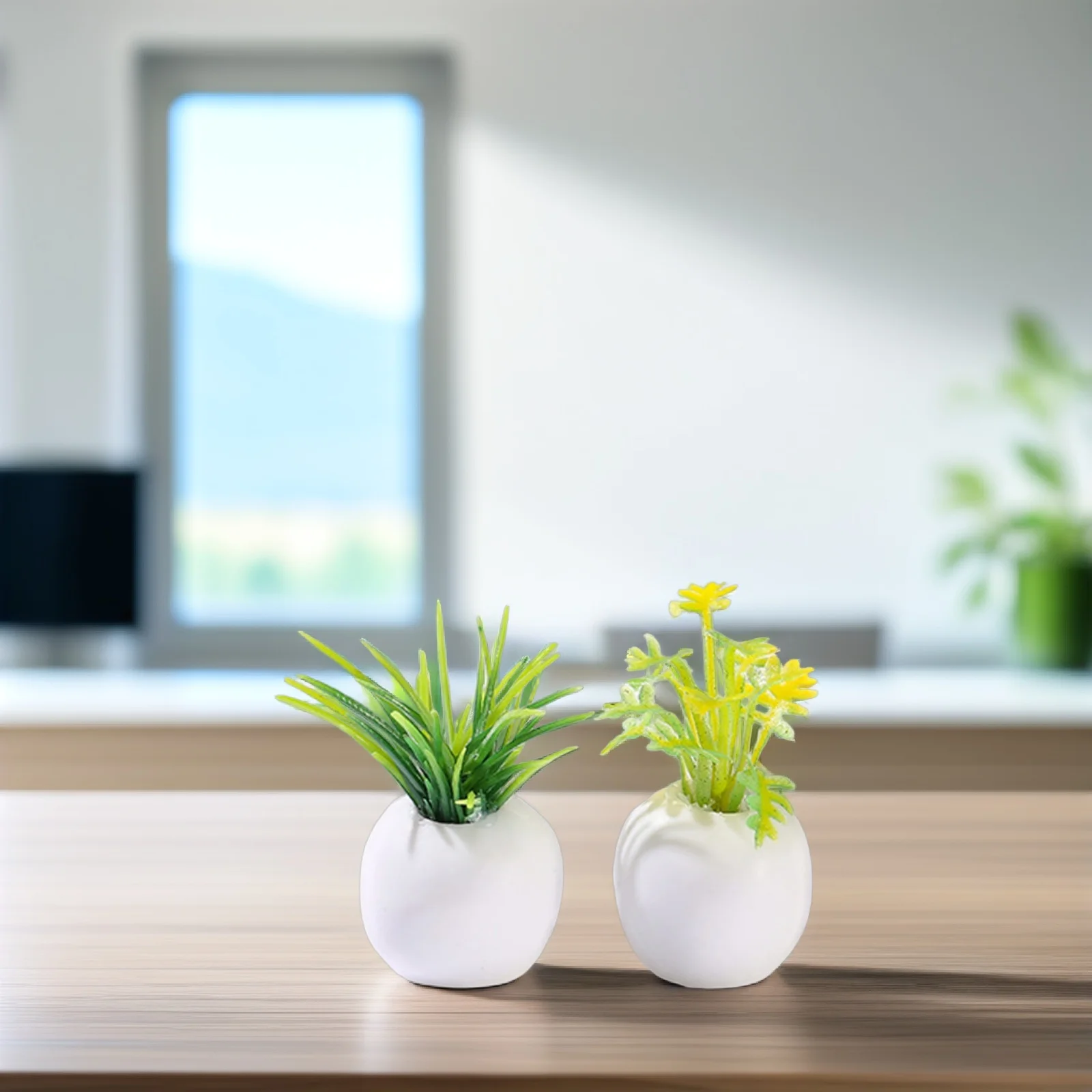 

4pcs Mini Artificial Succulents Potted Plants Compact Size House Bonsai Decor Micro Landscape Props Realistic Mini Garden