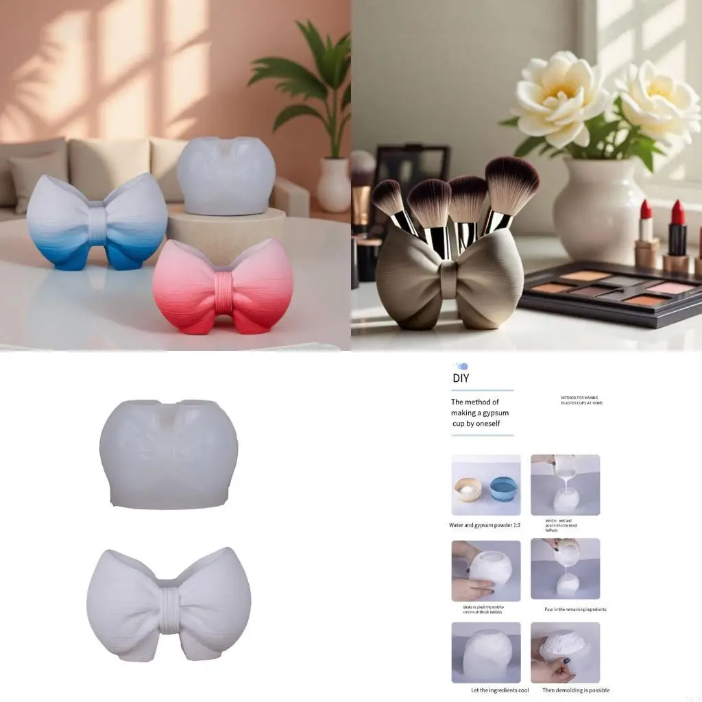 

Creative Silicone Craft Mold For Unique Resin Cement Bowknot Planters And Decoration Y08E