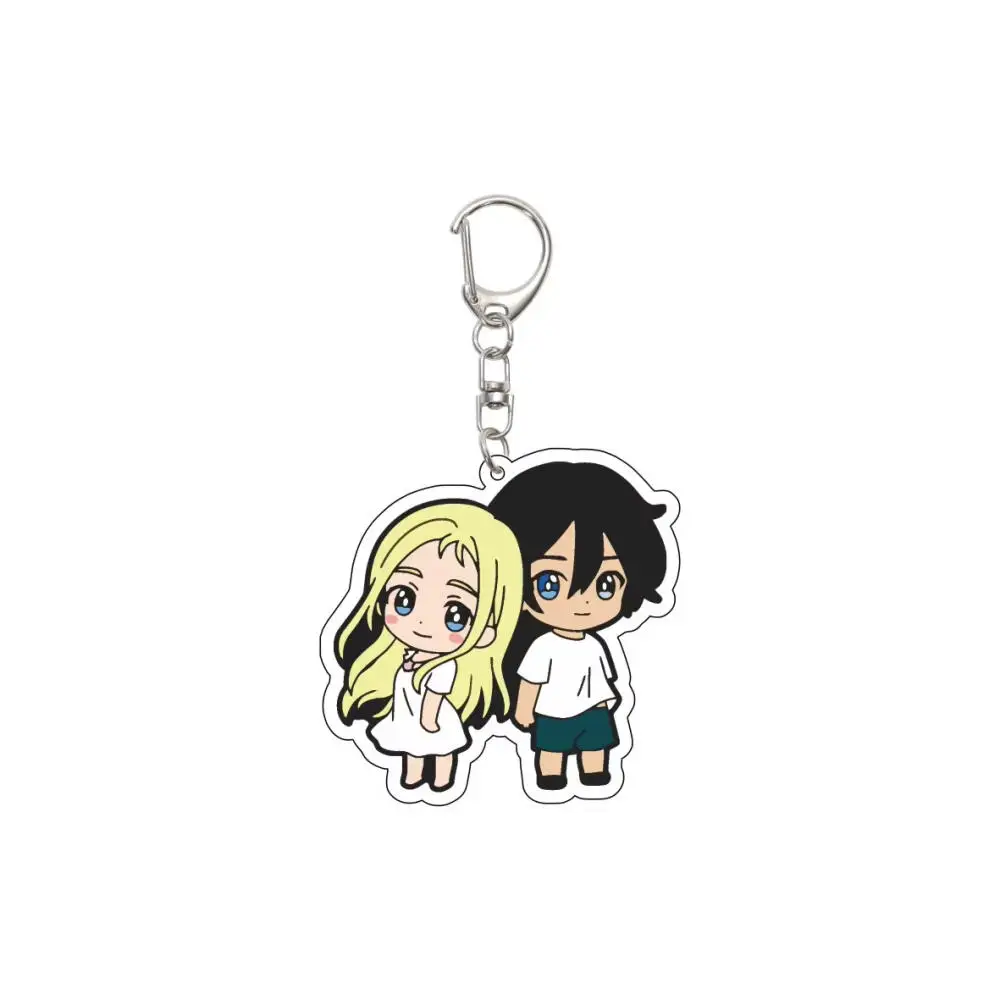 Chibi Couple Anime Acrylic Keychain Double Character Design 4/6/8Pcs Set Double Sided Print Cartoon Boy Girl Bag Charms D Clasp