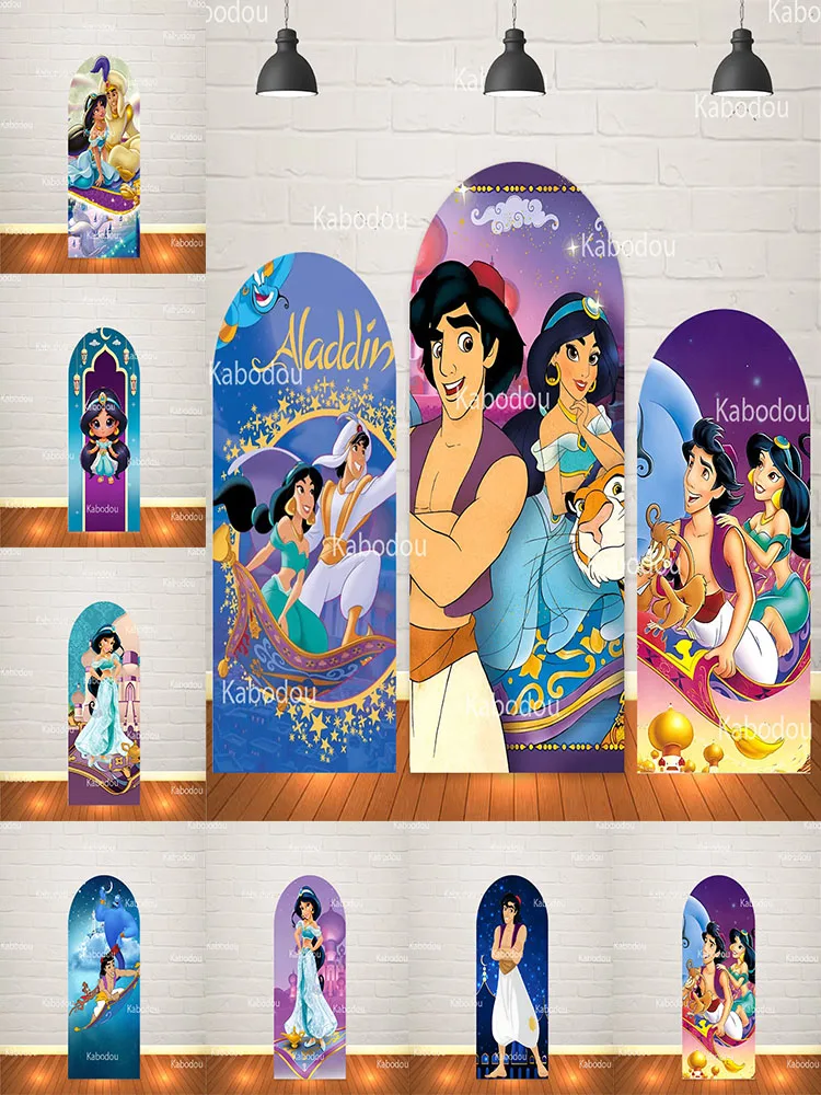 Aladdin arc couverture jasmin toile de fond filles fête d'anniversaire décoration bébé douche Photobooth Photo fond stand accessoires